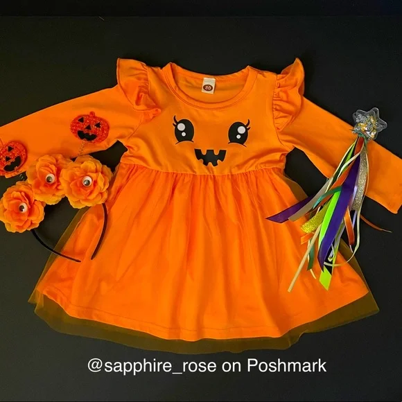 sapphire_rose | Dresses | Pumpkin Fairy Dress Halloween Accessories Girls  Lot Baby Toddler 218mo New | Poshmark